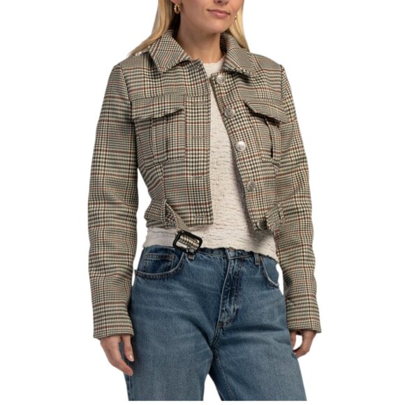 NEW 7 FOR ALL MANKIND Blouson Jacket With Removable Faux Fur Collar - Picture 3 of 4